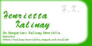 henrietta kalinay business card